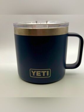 Yeti Navy Blue Travel Mug with Clear Lid and Handle